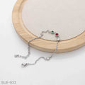 Mixed Tricolor Round Synthetic Gem Dainty Cable Bracelet | Solid Stainless Steel Vacuum Ion Silver Plated Lobster Clasp Adjustable Women Minimal Stack Wrist Chain Factory Wholesale