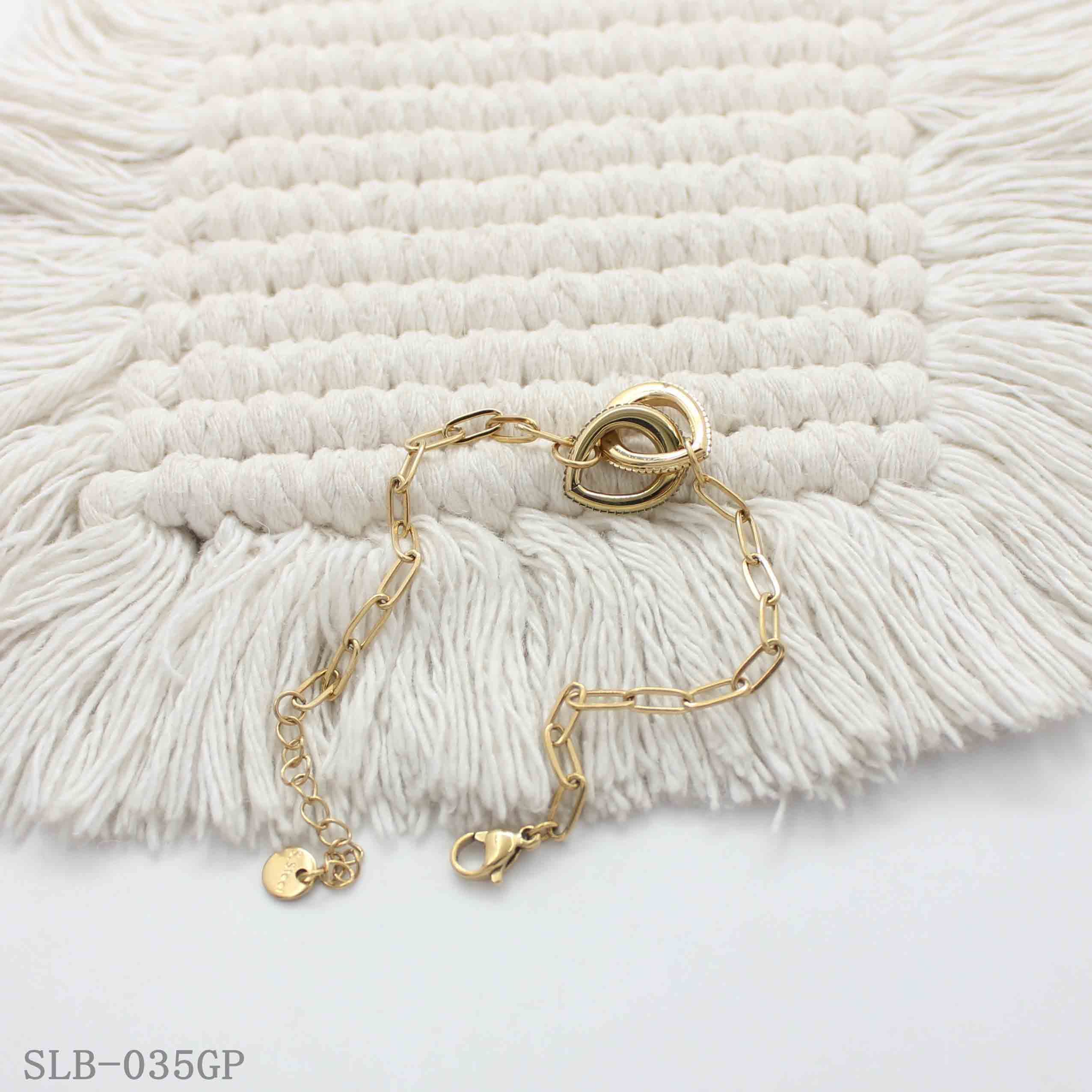 Contrast Two-Tone Interlock Oval Charm Paperclip Bracelet | Solid Stainless Steel Dual Vacuum Plated Lobster Clasp Adjustable Women Geometric Stacking Wrist Chain Factory Wholesale