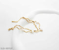 Wavy Tube Cultured Pearl Dual Layer Bracelet | Solid Stainless Steel Vacuum Ion Gold Plated Lobster Clasp Adjustable Women Elegant Stacking Wrist Chain Factory Wholesale