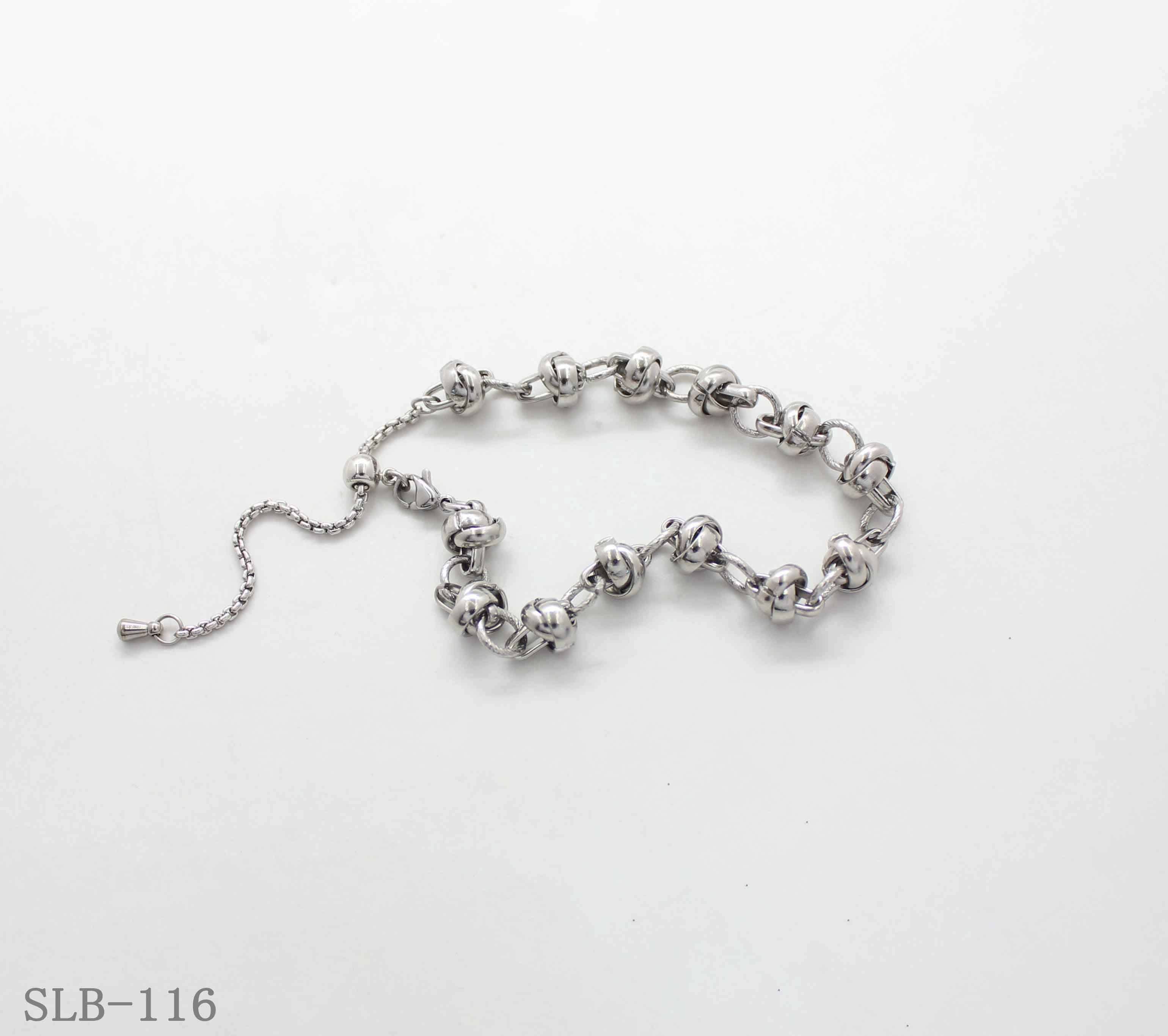 Textured Knotted Ball Link Sliding Adjustable Stainless Steel Statement Bracelet | Factory Direct Wholesale