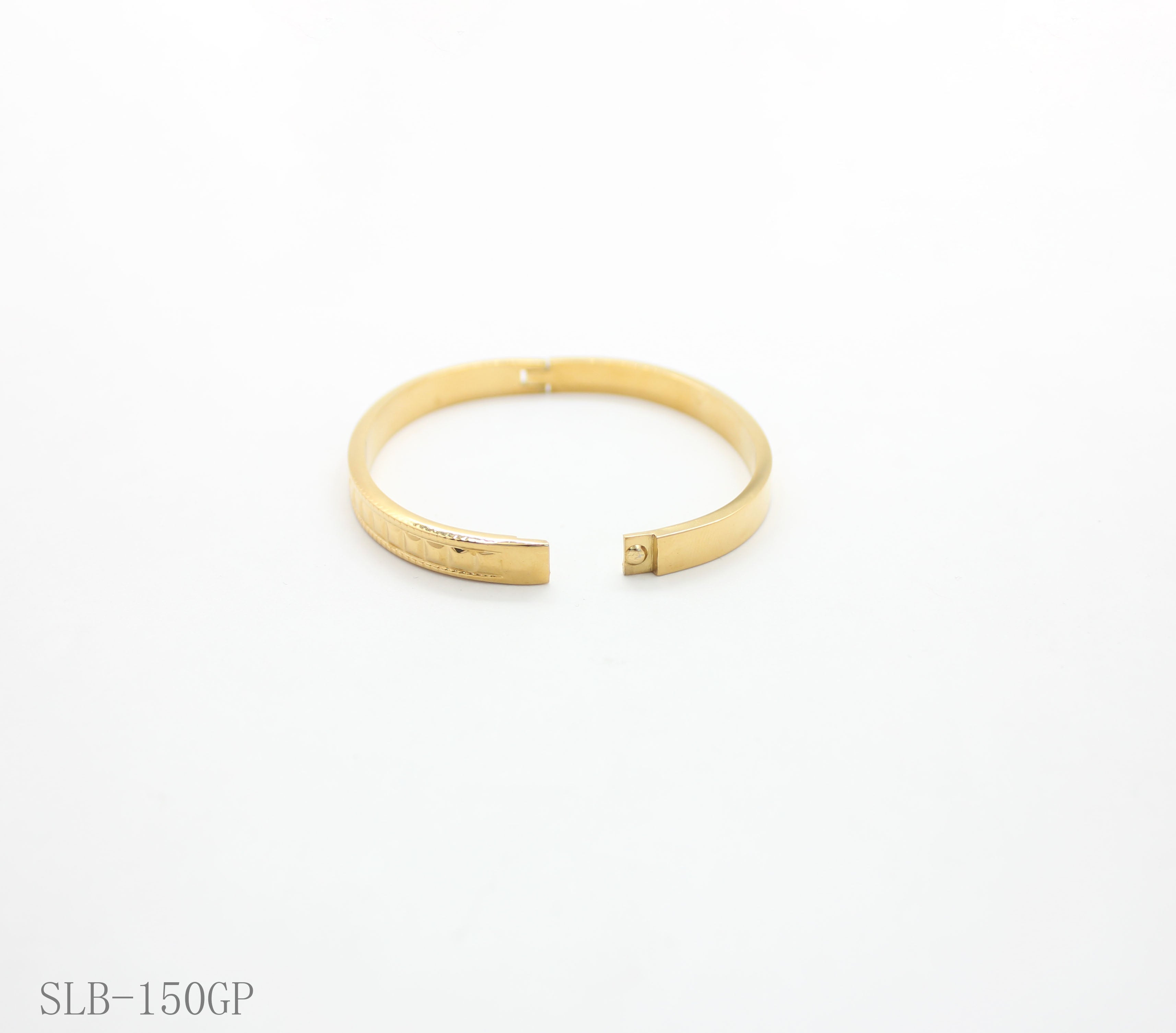 Delicate Scale Engraved Thin Spring Snap Bangle | Solid Stainless Steel Vacuum Ion Gold Plated Lightweight Adjustable Women Stacking Wrist Cuff Factory Wholesale