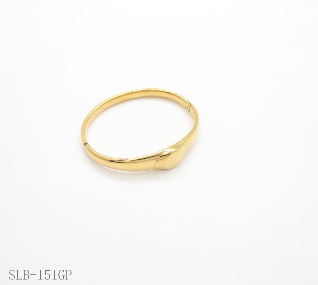 Sculptural Water Drop Convex Spring Snap Bangle | Solid Stainless Steel Vacuum Ion Gold Plated Smooth Glossy Adjustable Women Stacking Wrist Cuff Factory Wholesale