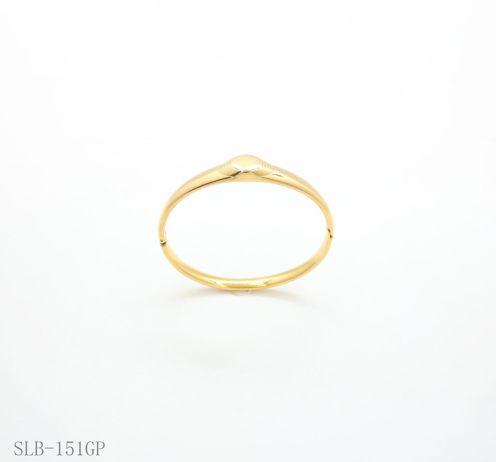 Sculptural Water Drop Convex Spring Snap Bangle | Solid Stainless Steel Vacuum Ion Gold Plated Smooth Glossy Adjustable Women Stacking Wrist Cuff Factory Wholesale