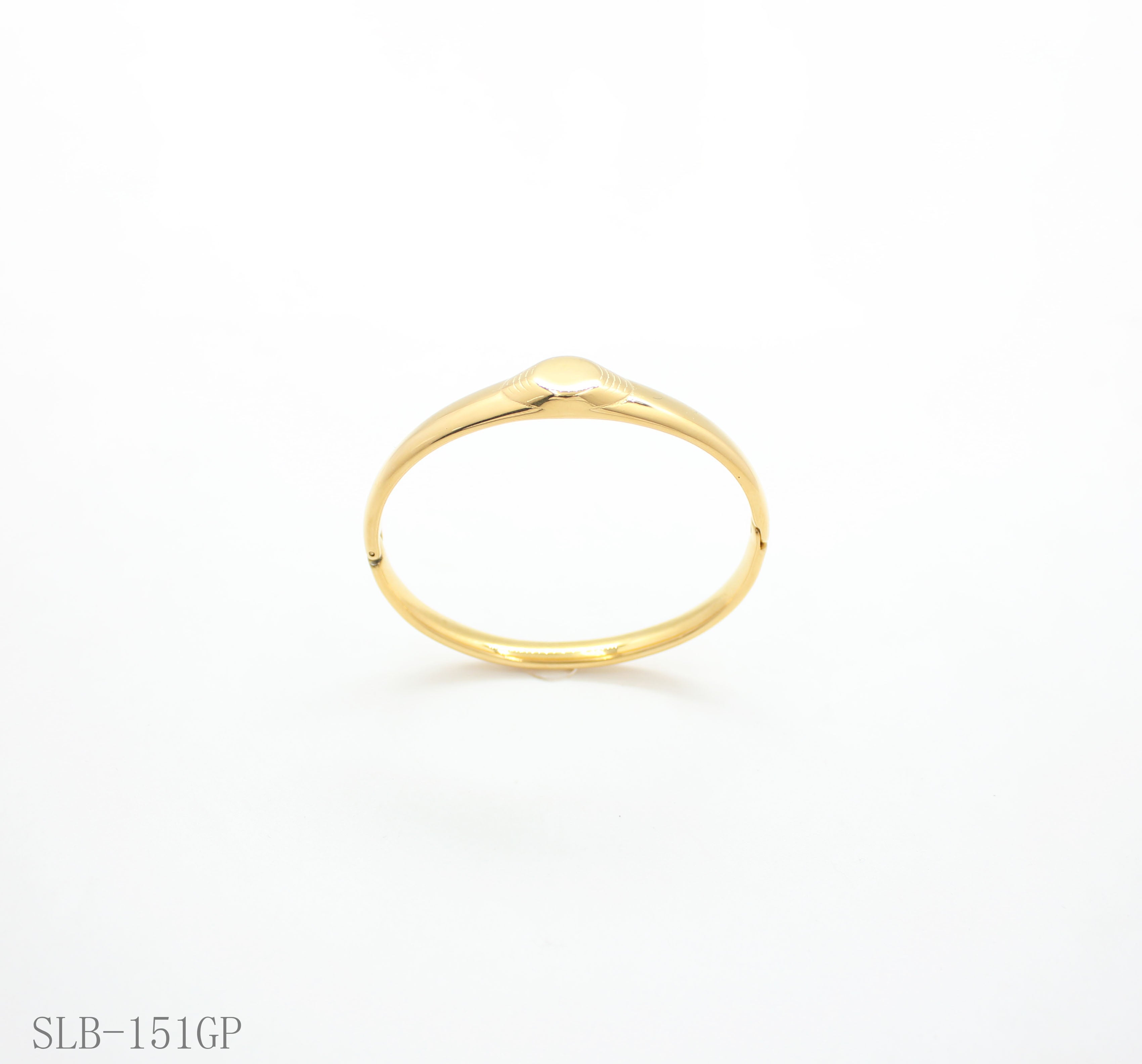 Sculptural Water Drop Convex Spring Snap Bangle | Solid Stainless Steel Vacuum Ion Gold Plated Smooth Glossy Adjustable Women Stacking Wrist Cuff Factory Wholesale