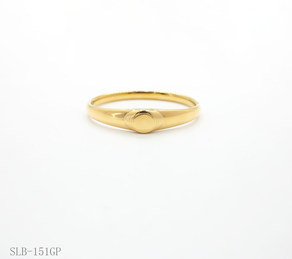 Sculptural Water Drop Convex Spring Snap Bangle | Solid Stainless Steel Vacuum Ion Gold Plated Smooth Glossy Adjustable Women Stacking Wrist Cuff Factory Wholesale