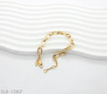 Textured Hammered Chunky Paperclip Link Bracelet | Solid Stainless Steel Vacuum Ion Gold Plated Lobster Clasp Adjustable Women Statement Stacking Wrist Chain Factory Wholesale