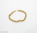 Flat Continuous Oval Interlock Link Bracelet | Solid Stainless Steel Vacuum Ion Gold Plated Lobster Clasp Adjustable Women Light Stacking Wrist Chain Factory Wholesale