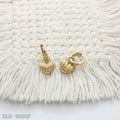 Gold Plated Stainless Steel Ribbed Heart Drop Hoop Earrings Wholesale | OEM ODM Jewelry Factory Direct