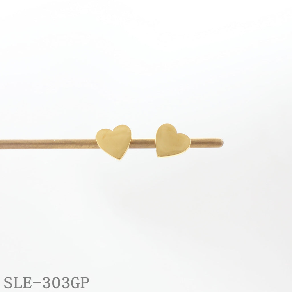 Minimalist Vacuum Gold Plated Stainless Steel Heart Stud Earrings | Factory Direct Wholesale