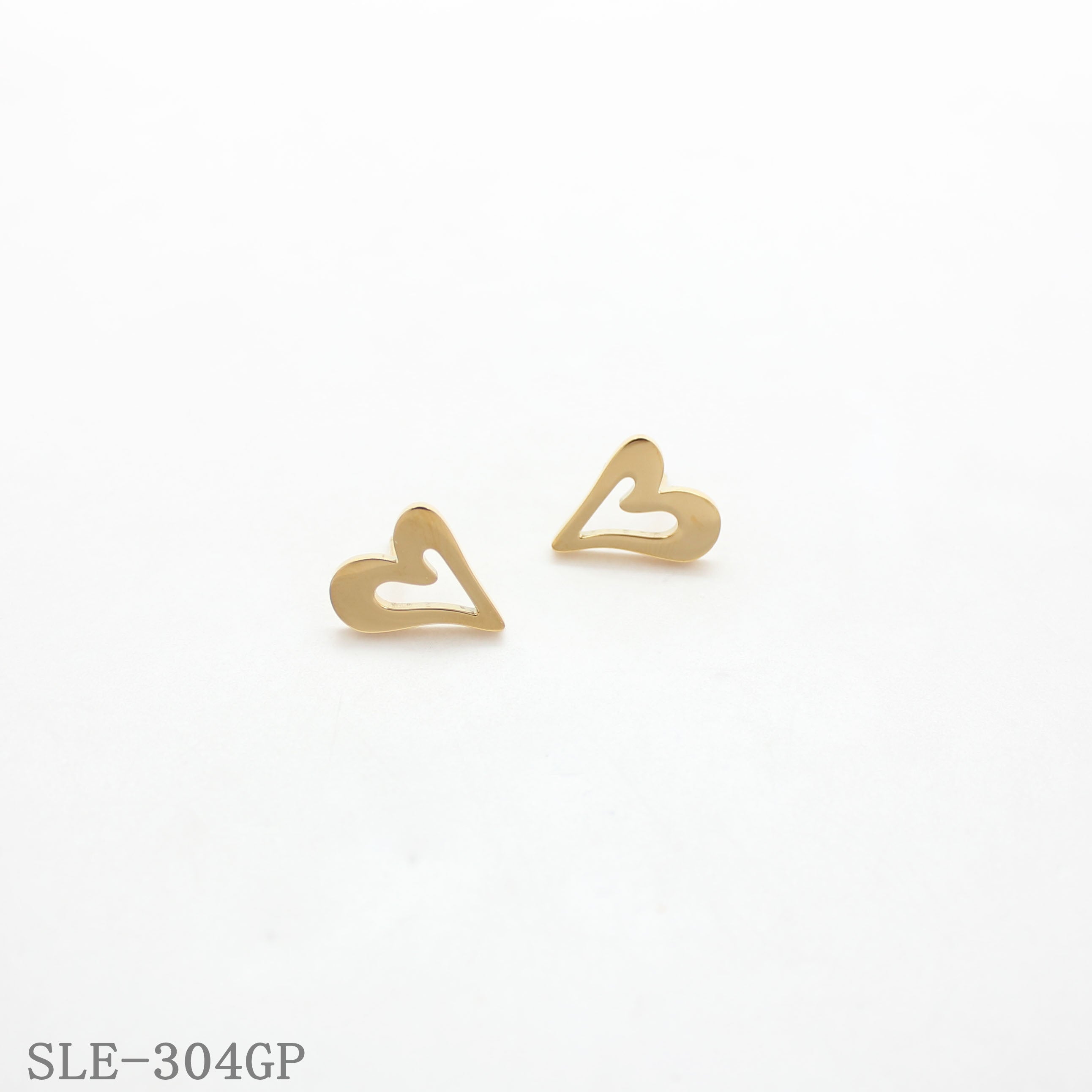 Contemporary Line Design Open Heart Stainless Steel Stud Earrings | Factory Direct Wholesale