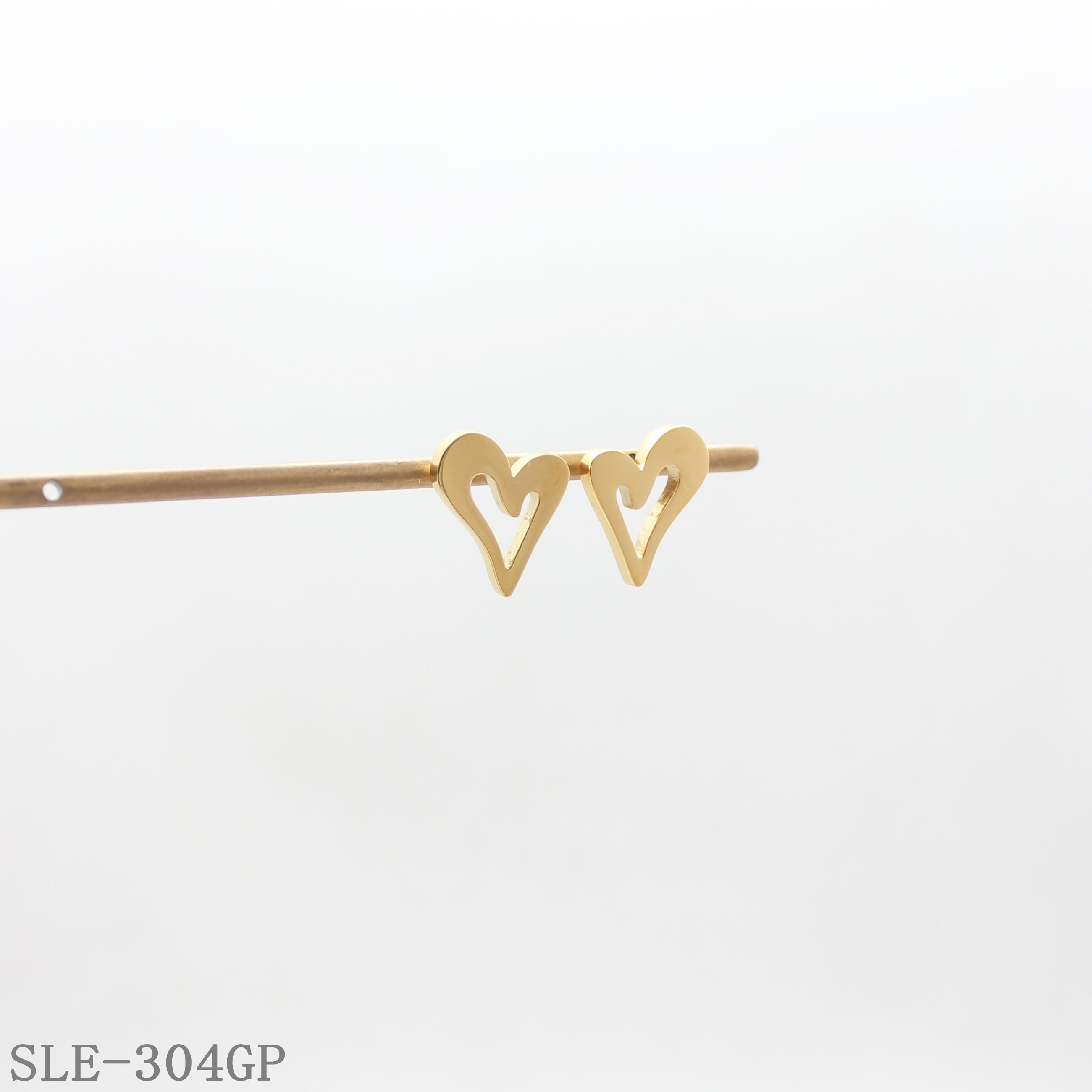 Contemporary Line Design Open Heart Stainless Steel Stud Earrings | Factory Direct Wholesale