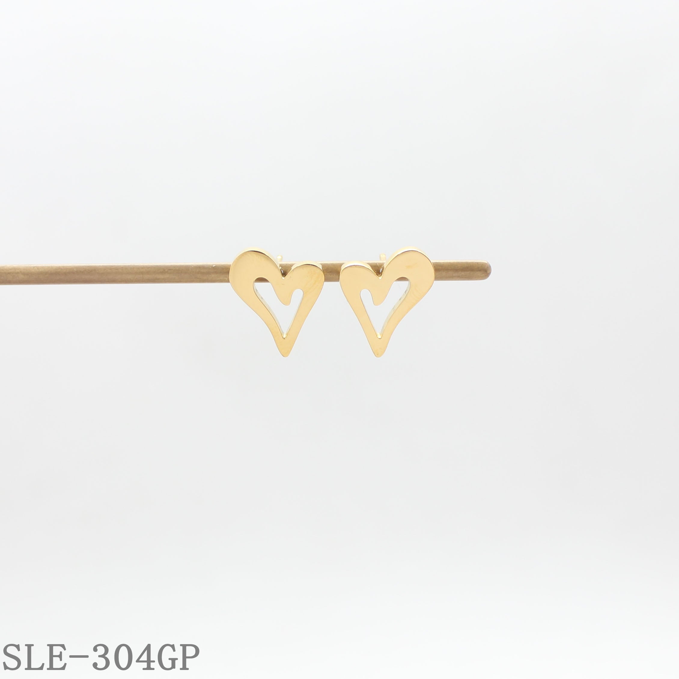 Contemporary Line Design Open Heart Stainless Steel Stud Earrings | Factory Direct Wholesale