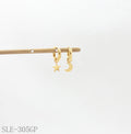 Asymmetric Star & Moon Drop Hoop Earrings - Stainless Steel with Vacuum Gold Plating | Factory Direct Wholesale