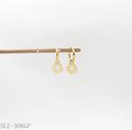 North Star Cut-out Disc Drop Hoop Earrings - Stainless Steel with Vacuum Gold Plating | Factory Direct Wholesale
