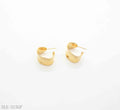 Organic Wrinkled Textured Wide C‑Hoop Vacuum Gold Plated Stainless Steel Modern Statement Earrings | Factory Direct Wholesale