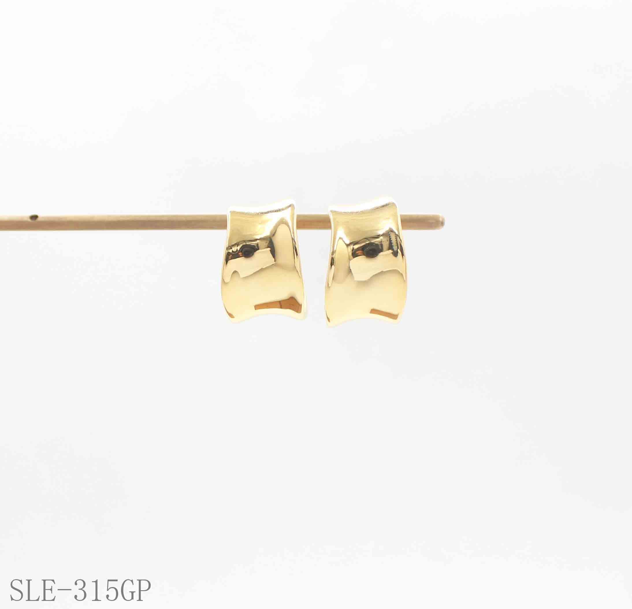 Organic Hammered Wide-Band Cuff Gold-Plated Stainless Steel Statement Earrings | Factory Direct Wholesale