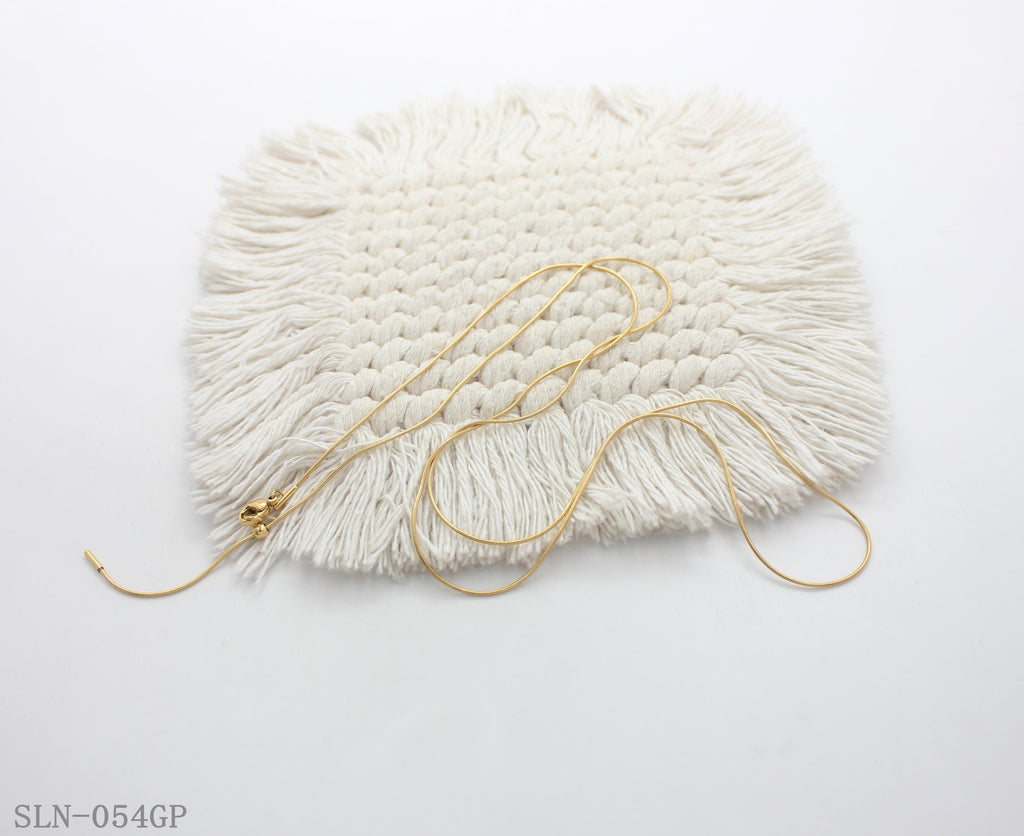 Ultra‑Thin Smooth Snake Chain Adjustable Vacuum Gold Plated Stainless Steel Everyday Necklace | Factory Direct Wholesale