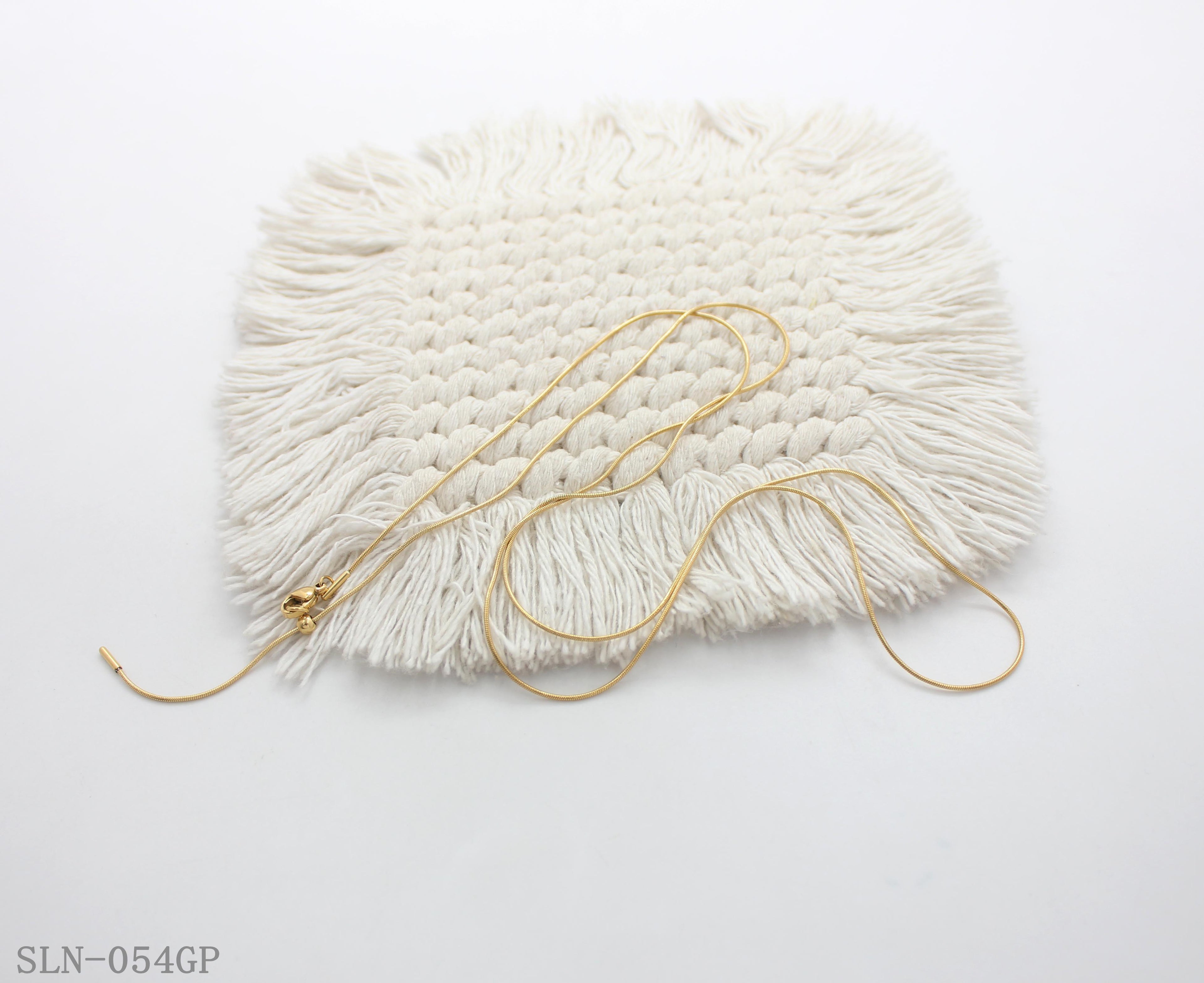Ultra‑Thin Smooth Snake Chain Adjustable Vacuum Gold Plated Stainless Steel Everyday Necklace | Factory Direct Wholesale