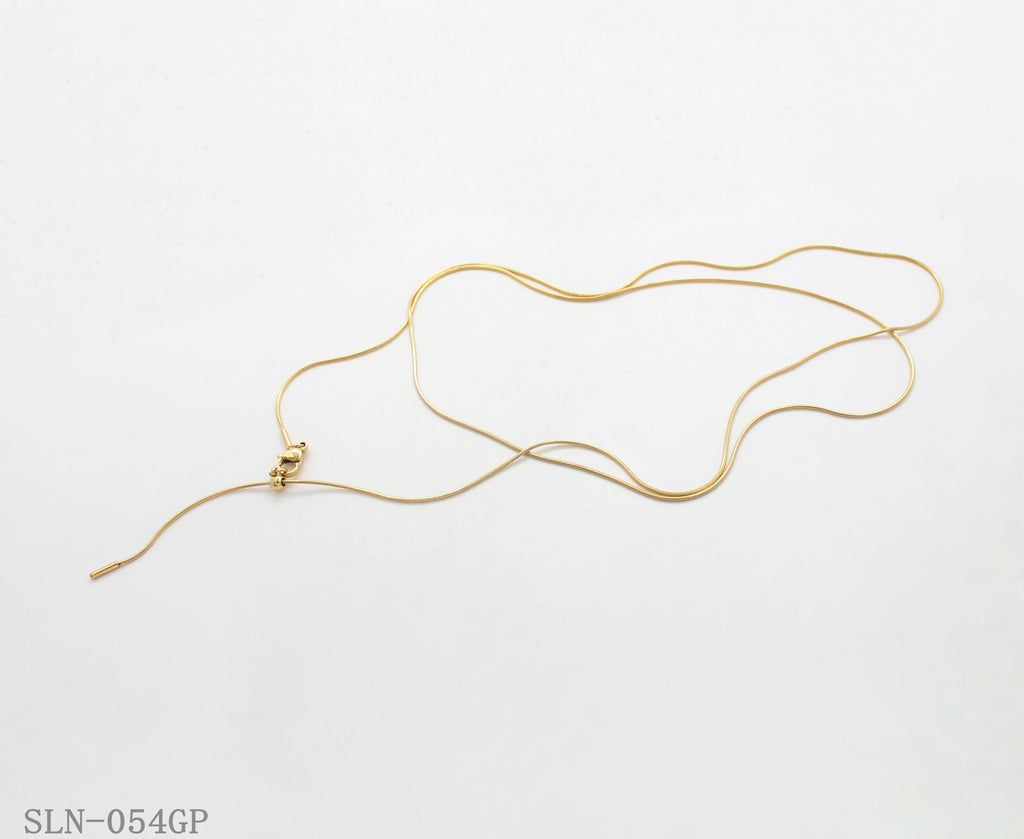 Ultra‑Thin Smooth Snake Chain Adjustable Vacuum Gold Plated Stainless Steel Everyday Necklace | Factory Direct Wholesale