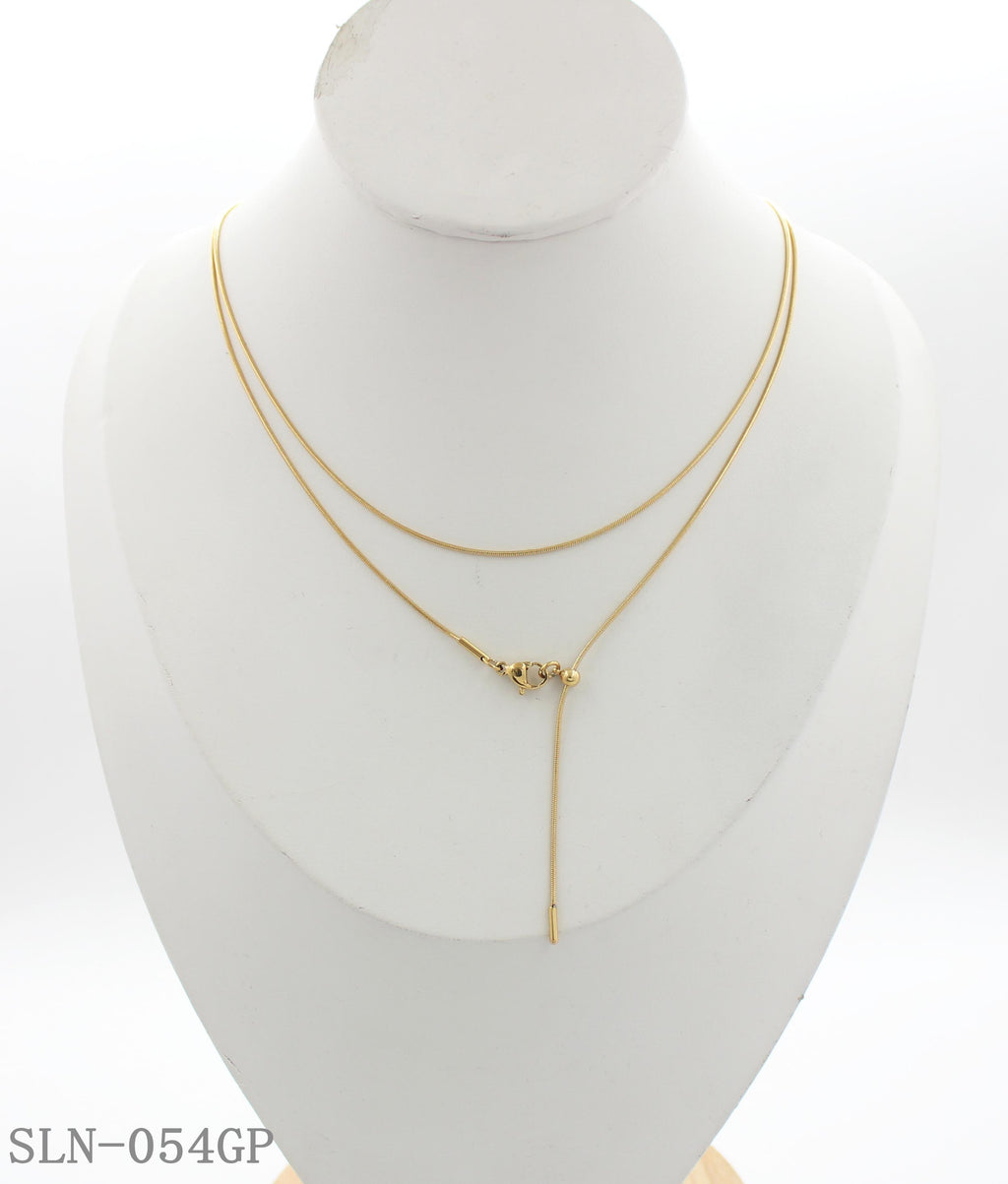 Ultra‑Thin Smooth Snake Chain Adjustable Vacuum Gold Plated Stainless Steel Everyday Necklace | Factory Direct Wholesale