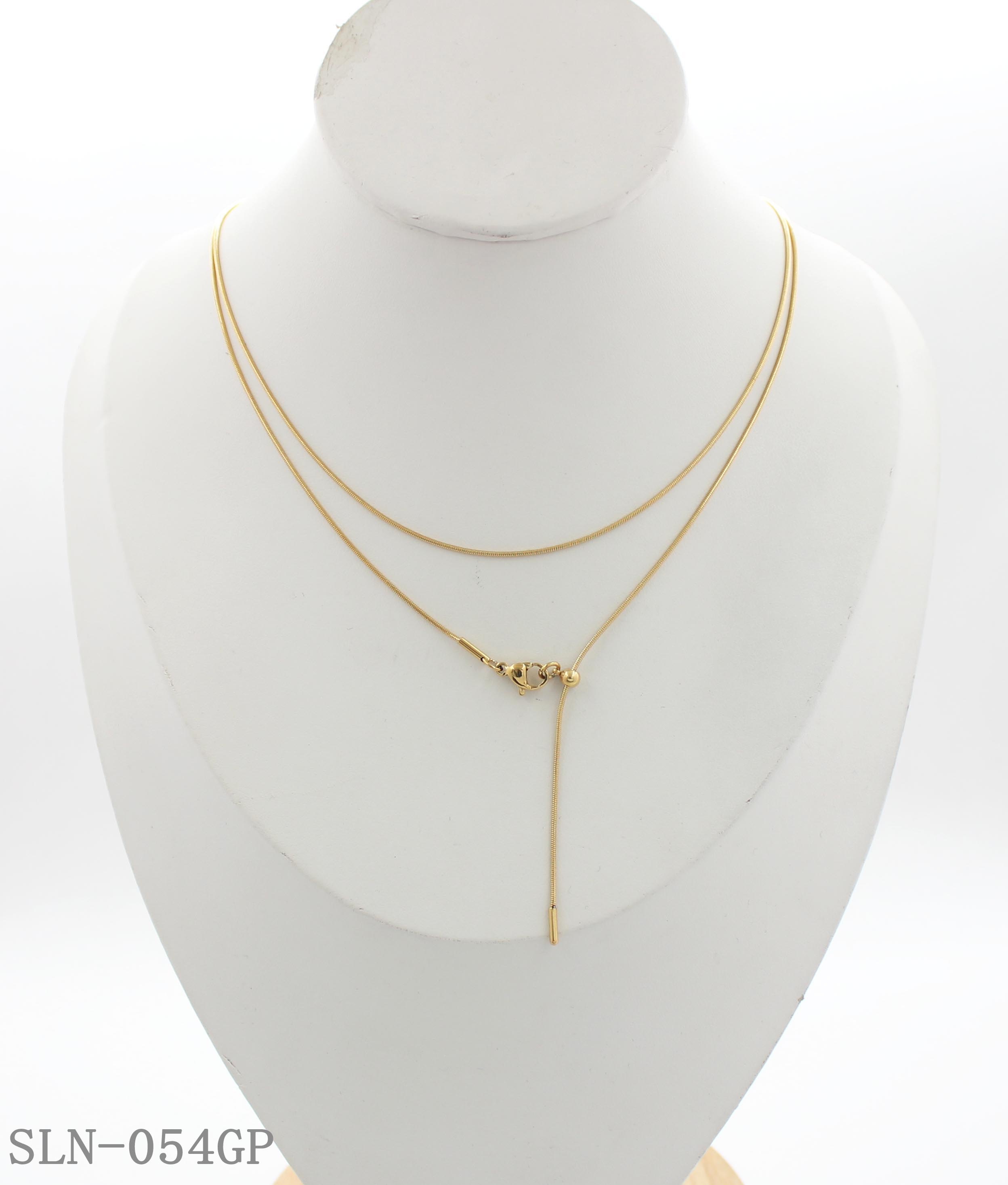 Ultra‑Thin Smooth Snake Chain Adjustable Vacuum Gold Plated Stainless Steel Everyday Necklace | Factory Direct Wholesale