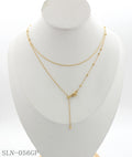 Dual-Style Station Ball Bead Convertible Adjustable Sweater Layering Stainless Steel Necklace | Factory Direct Wholesale