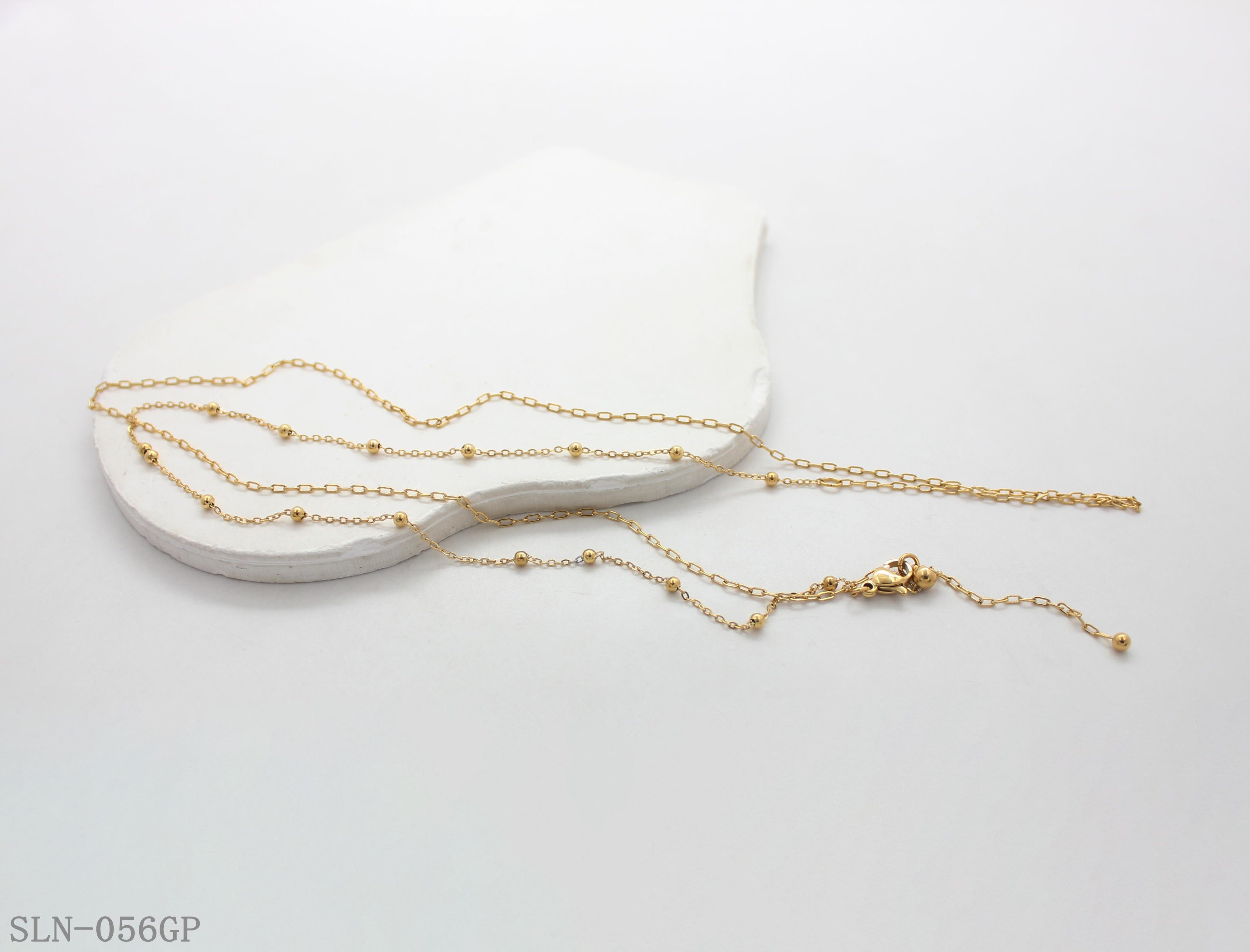 Dual-Style Station Ball Bead Convertible Adjustable Sweater Layering Stainless Steel Necklace | Factory Direct Wholesale