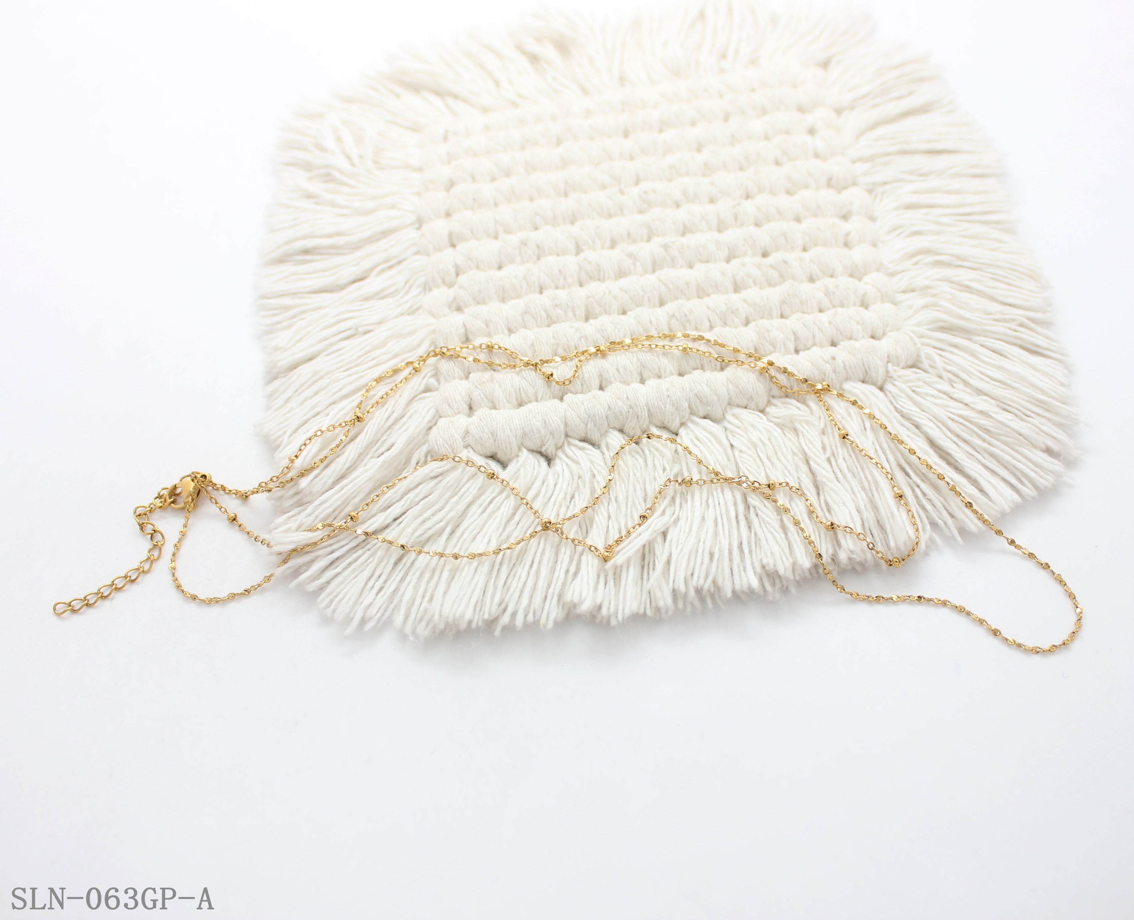 Two‑Style Ultra‑Thin Dotted Beaded Satellite Chain Vacuum Gold Plated Stainless Steel Everyday Stacking Necklace | Factory Direct Wholesale