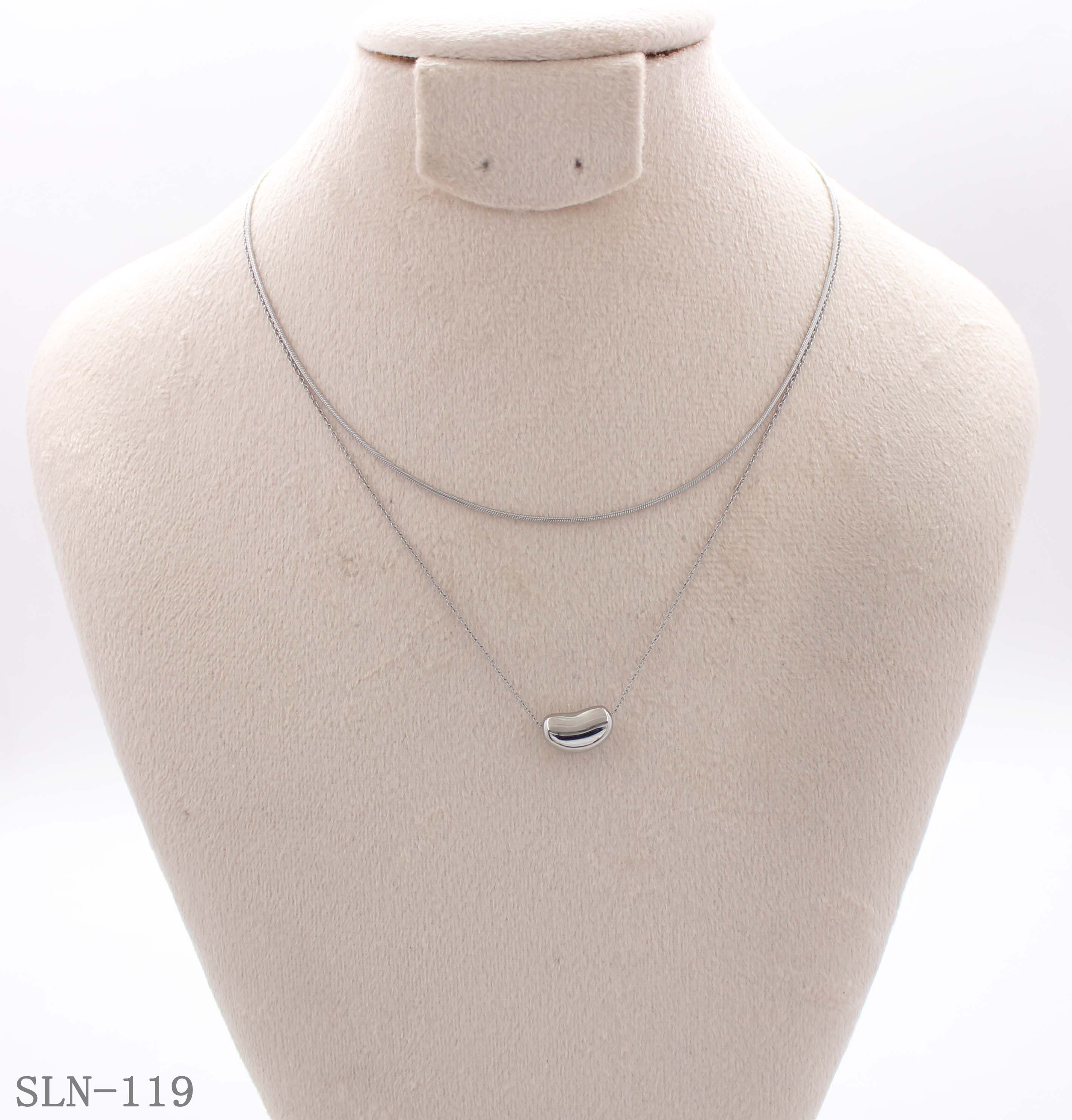 Double Layer Bean Drop Snake Cable Chain Stainless Steel Layering Necklace | Factory Direct Wholesale