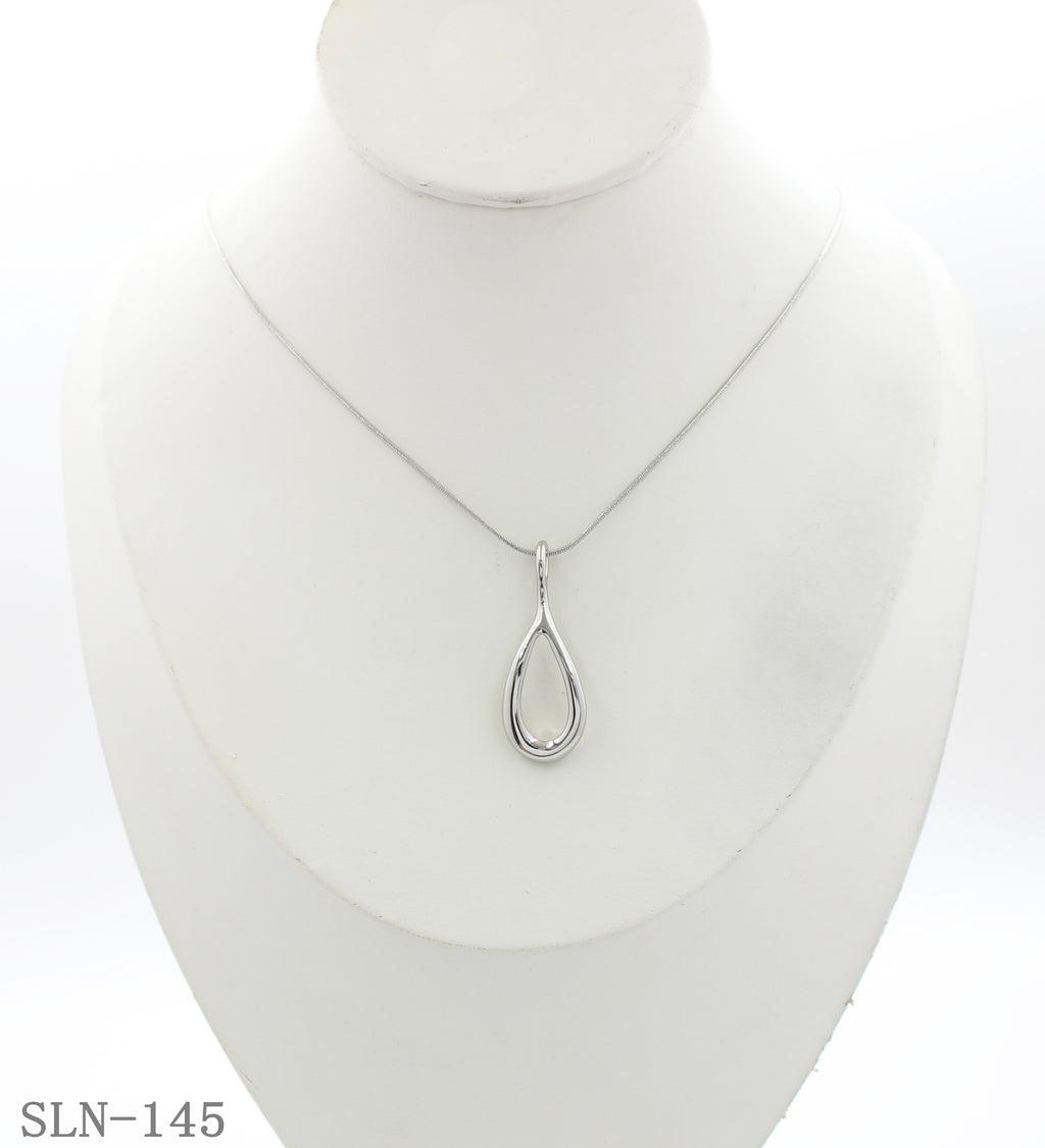 Adjustable Hollow Teardrop Pendant Fine Snake Chain Stainless Steel Layering Necklace | Factory Direct Wholesale