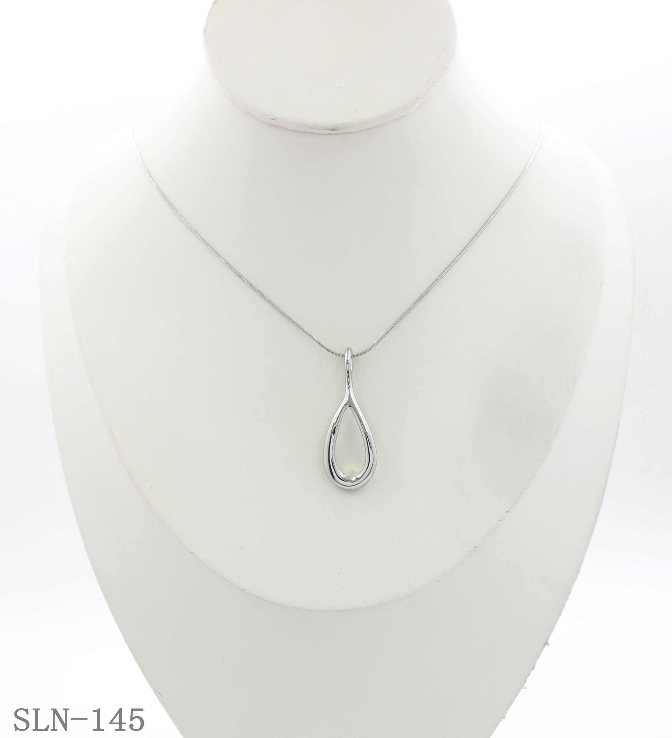 Adjustable Hollow Teardrop Pendant Fine Snake Chain Stainless Steel Layering Necklace | Factory Direct Wholesale