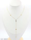 Asymmetric Heart Tube Bar Y Drop Lariat Necklace | Solid Stainless Steel Vacuum Ion Gold Plated Romantic Mixed Station Women Clavicle Chain Factory Wholesale