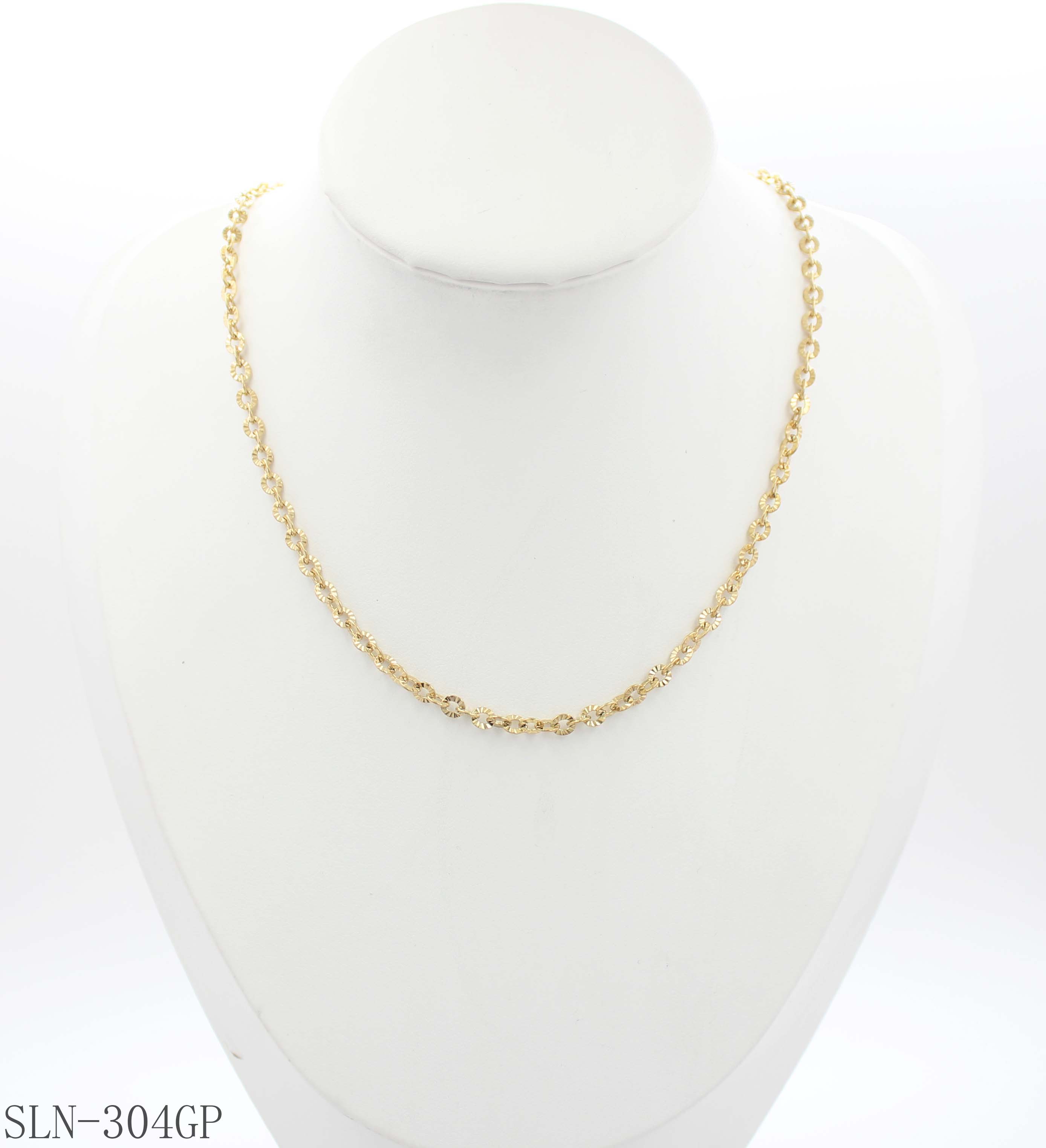 Sparkly Flower-Cut Fan Link Basic Chain | Solid Stainless Steel Vacuum Ion Gold Plated Faceted Reflective Women Layering Clavicle Chain Bulk Wholesale