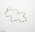 Sparkly Flower-Cut Fan Link Basic Chain | Solid Stainless Steel Vacuum Ion Gold Plated Faceted Reflective Women Layering Clavicle Chain Bulk Wholesale