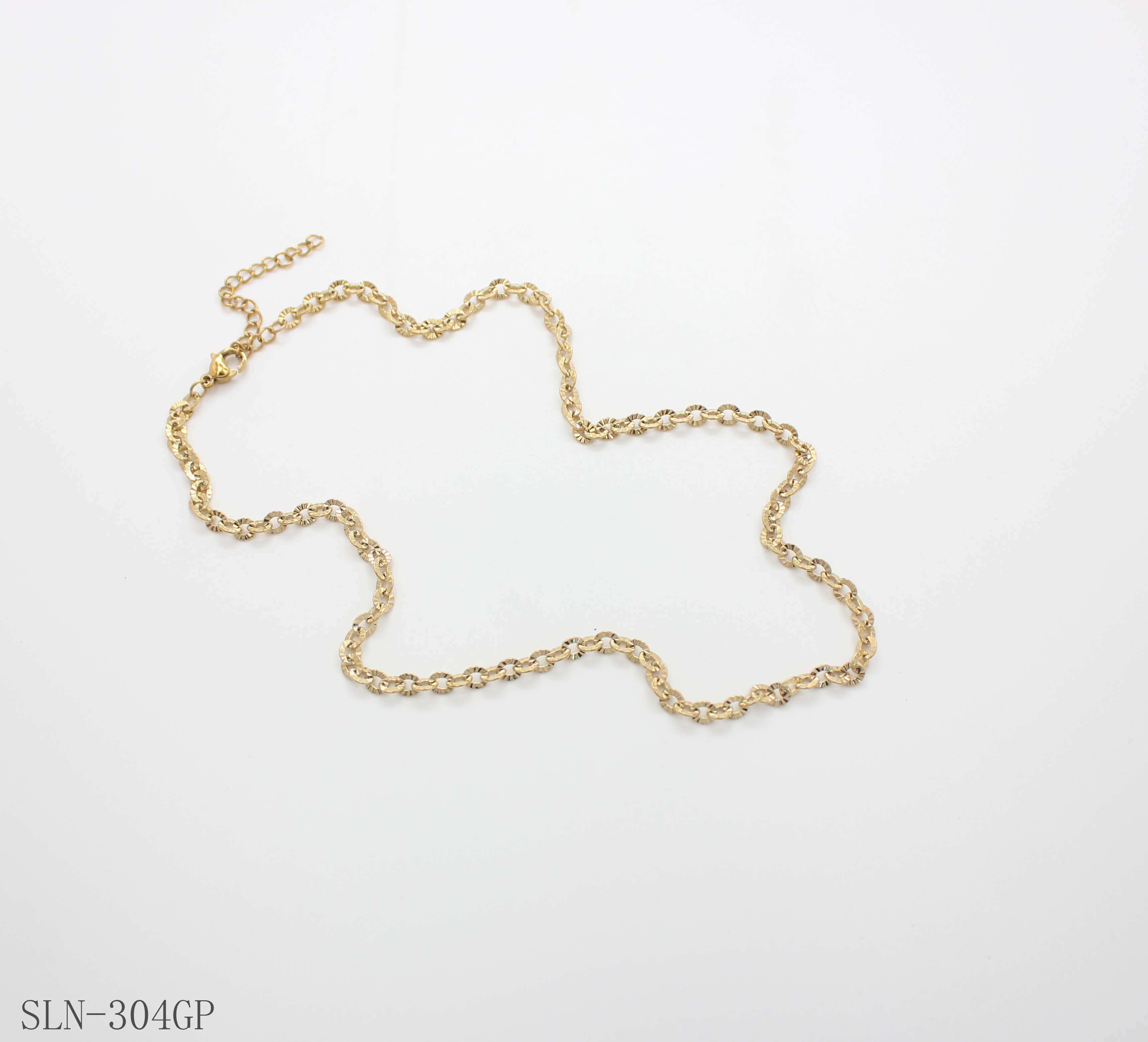 Sparkly Flower-Cut Fan Link Basic Chain | Solid Stainless Steel Vacuum Ion Gold Plated Faceted Reflective Women Layering Clavicle Chain Bulk Wholesale