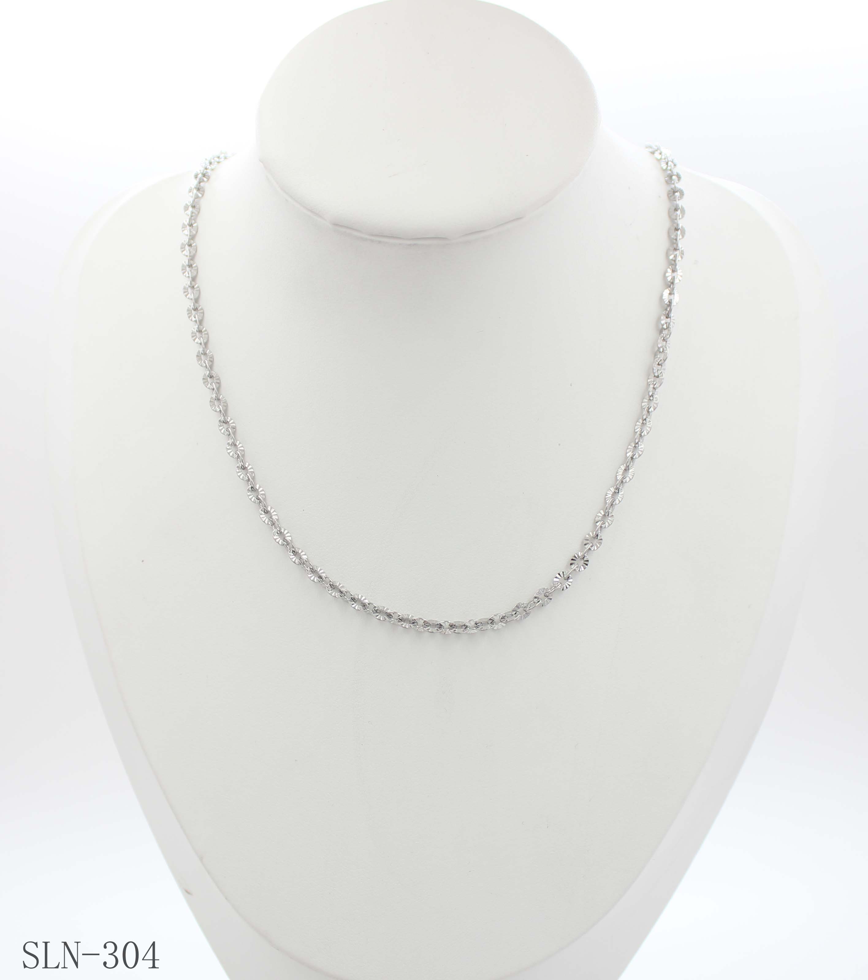 Diamond Cut Sparkling Fan Link Blank Chain | Solid Stainless Steel Vacuum Ion Silver Plated Reflective Dainty Women Stacking Clavicle Chain Factory Wholesale