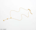 Vertical Star Tassel Y Lariat Necklace | Stainless Steel Vacuum Ion Gold Plated Slim Single Chain Three-Star Drop Clavicle Chain Bulk Wholesale