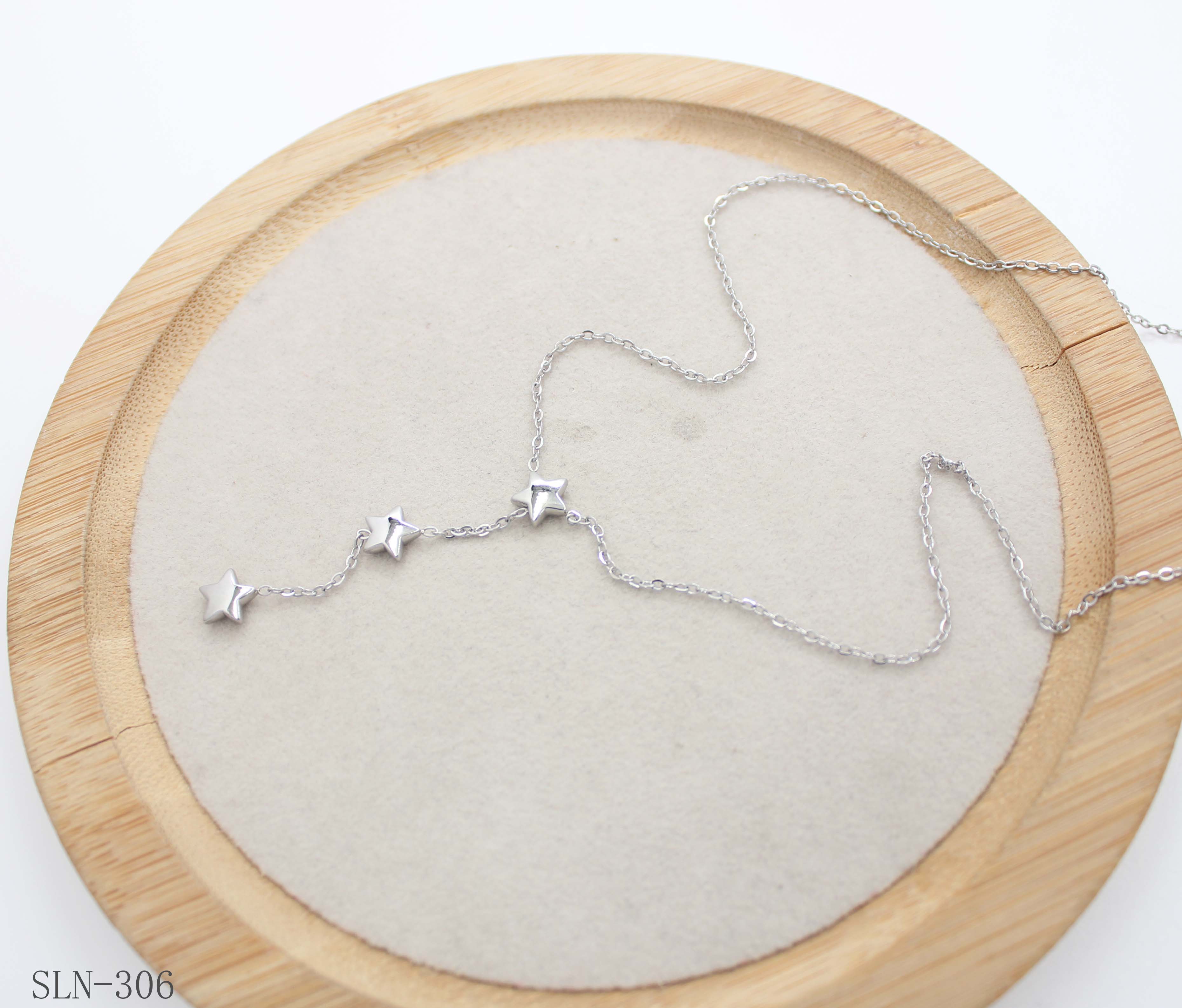Double Strand Star Tassel Lariat Necklace | Solid Stainless Steel Vacuum Ion Silver Plated Asymmetric Y Drop Women Clavicle Chain Wholesale