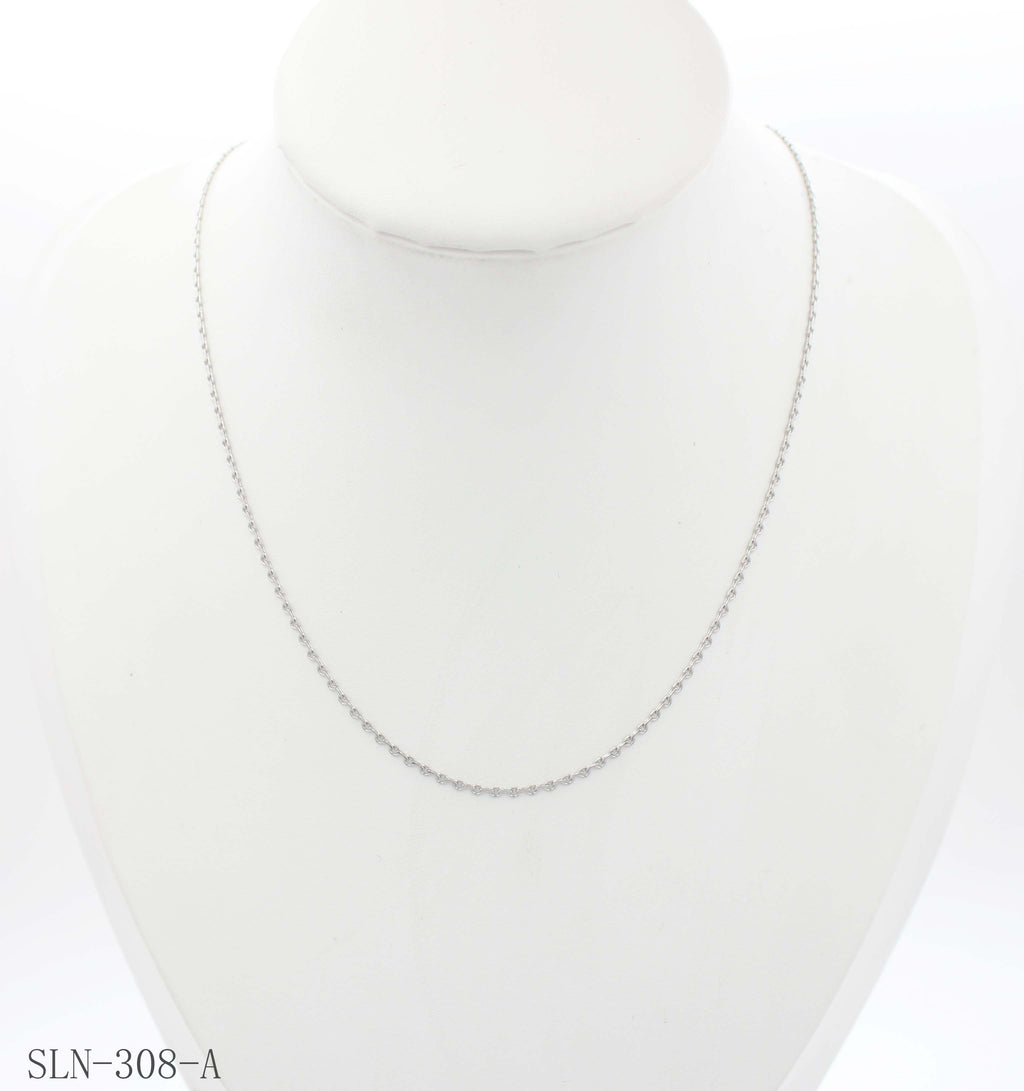 Ultra Thin O-Link Plain Basic Chain | Solid Stainless Steel Vacuum Ion Silver Plated Seamless Women DIY Stacking Clavicle Chain Factory Wholesale