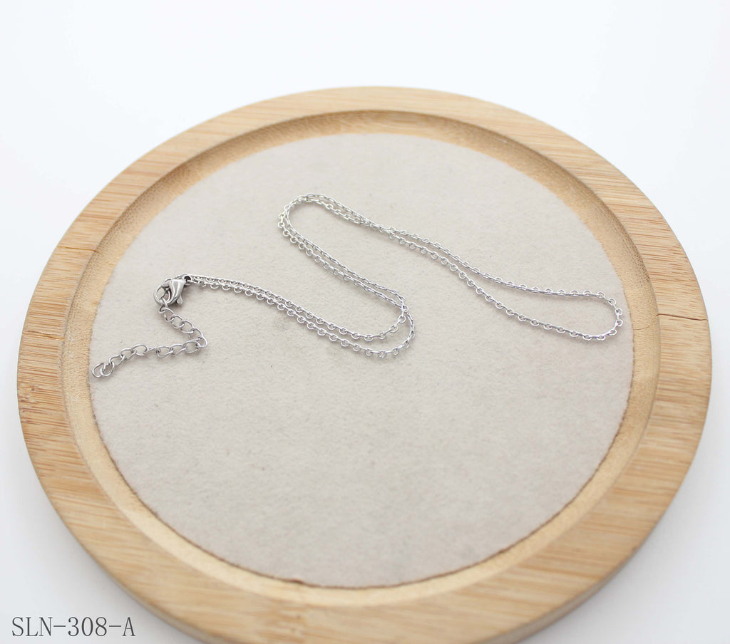 Ultra Thin O-Link Plain Basic Chain | Solid Stainless Steel Vacuum Ion Silver Plated Seamless Women DIY Stacking Clavicle Chain Factory Wholesale