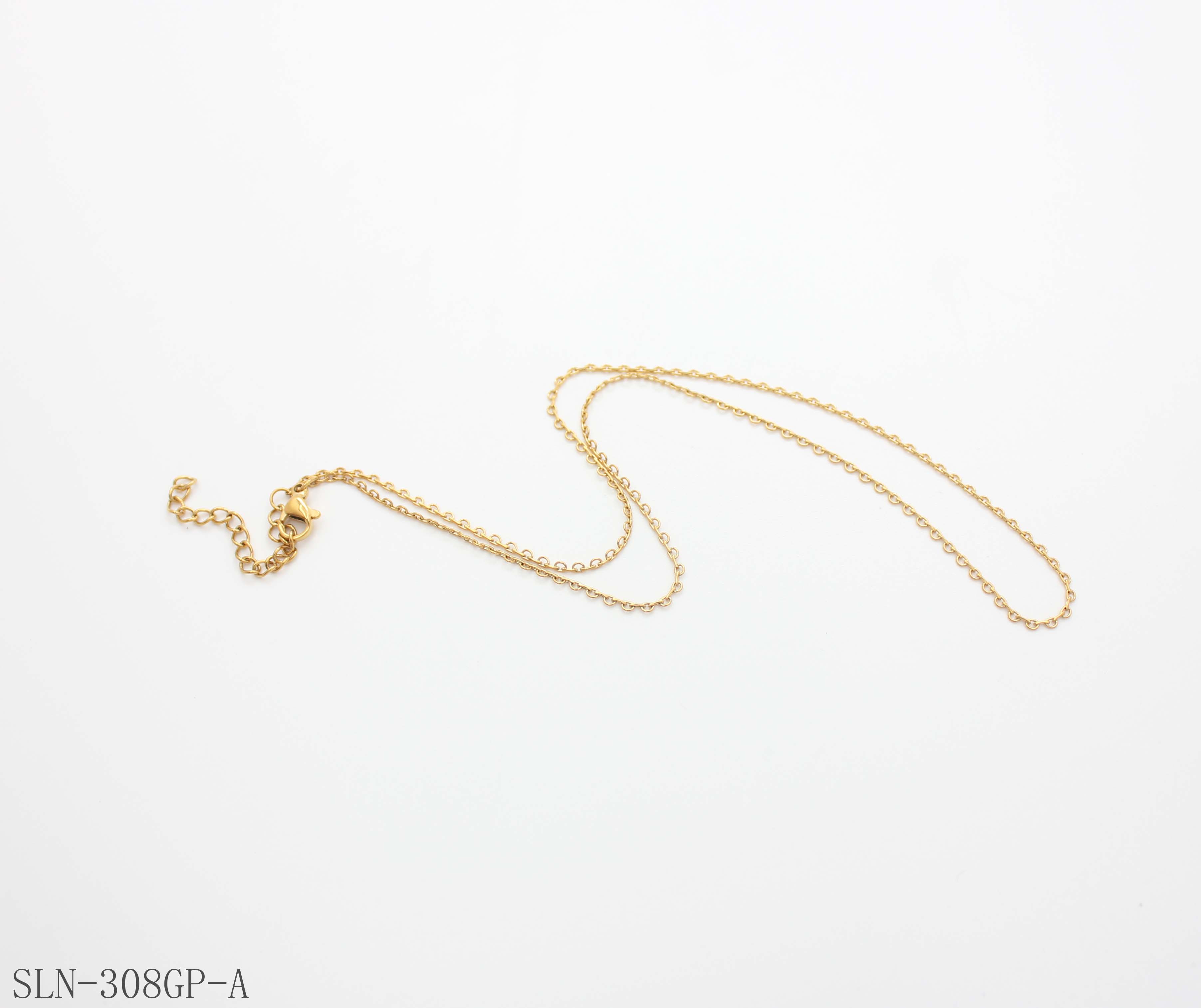 Micro Thin Oval O Link Blank Base Necklace | Solid Stainless Steel Vacuum Ion Gold Plated Smooth Seamless Women DIY Stacking Clavicle Chain Factory Wholesale