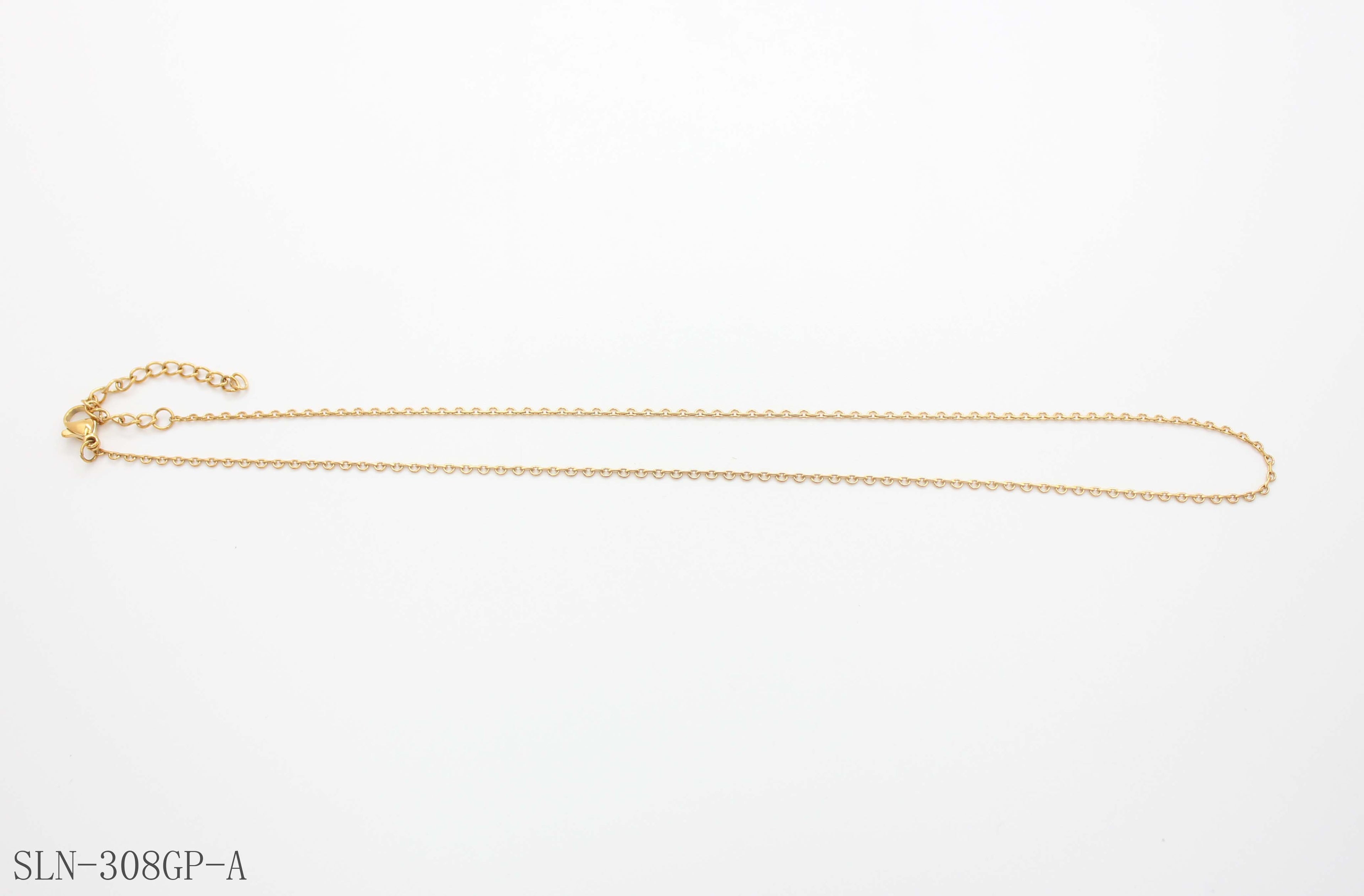Micro Thin Oval O Link Blank Base Necklace | Solid Stainless Steel Vacuum Ion Gold Plated Smooth Seamless Women DIY Stacking Clavicle Chain Factory Wholesale