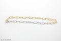 Matching Collection Two-Tone Gold Silver Paperclip OT Toggle Stainless Steel Necklace | Factory Direct Wholesale
