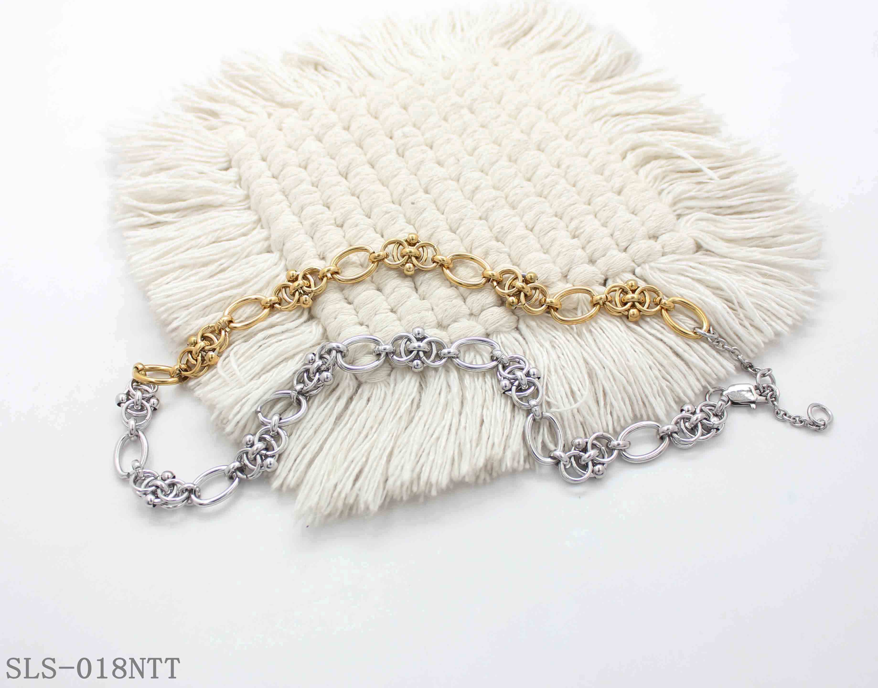 Floral Intertwined Oval Two-Tone Stainless Steel Adjustable Vintage Necklace | Factory Direct Wholesale