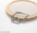 Open Heart Charm Chunky Oval Link Adjustable Stainless Steel Sweet-Edgy Bracelet | Factory Direct Wholesale