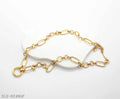 Extender Hammer Textured Mixed Link Gold Plated Stainless Steel Center Ring Choker Necklace | Factory Direct Wholesale