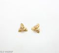 Embossed Triple Petal Sculpted Rose Gold Plated Stainless Steel Vintage Stud Earrings | Factory Direct Wholesale