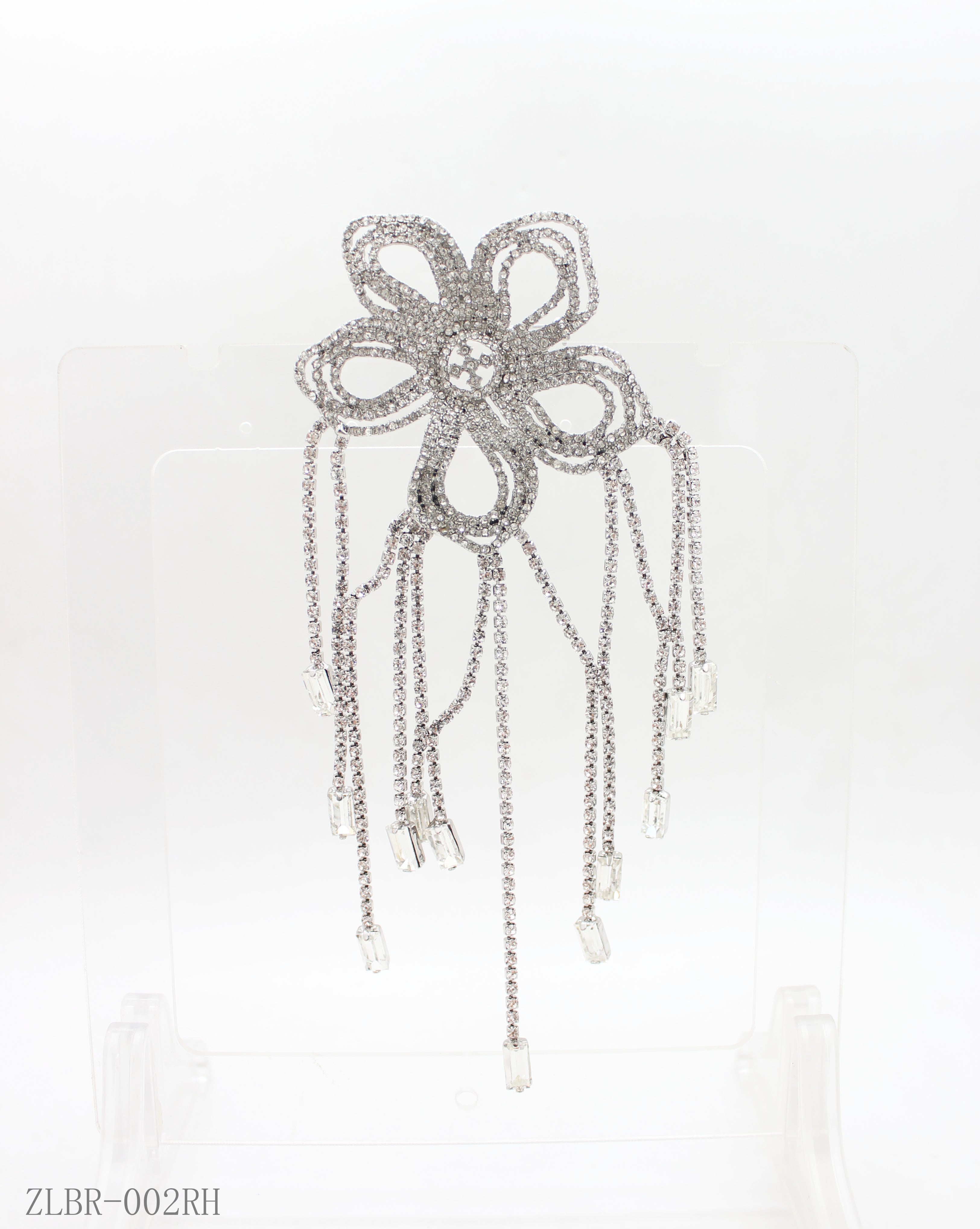Antique Silver Full‑Paved Crystal 3D Lily Floral Statement Brooch | Factory Direct Wholesale