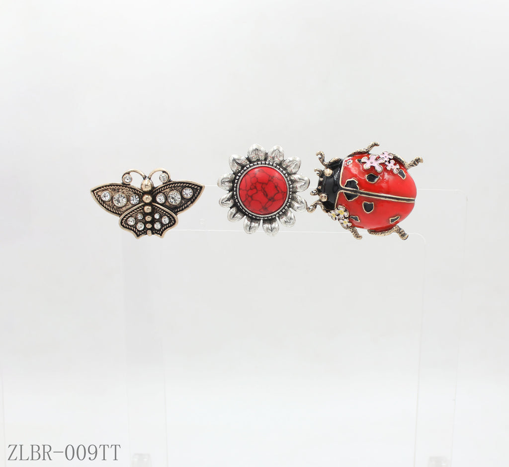 Custom Insect & Flower Brooch Set | Wholesale Jewelry Manufacturer  Set of 3 Vintage Insect & Flower Brooches Wholesale