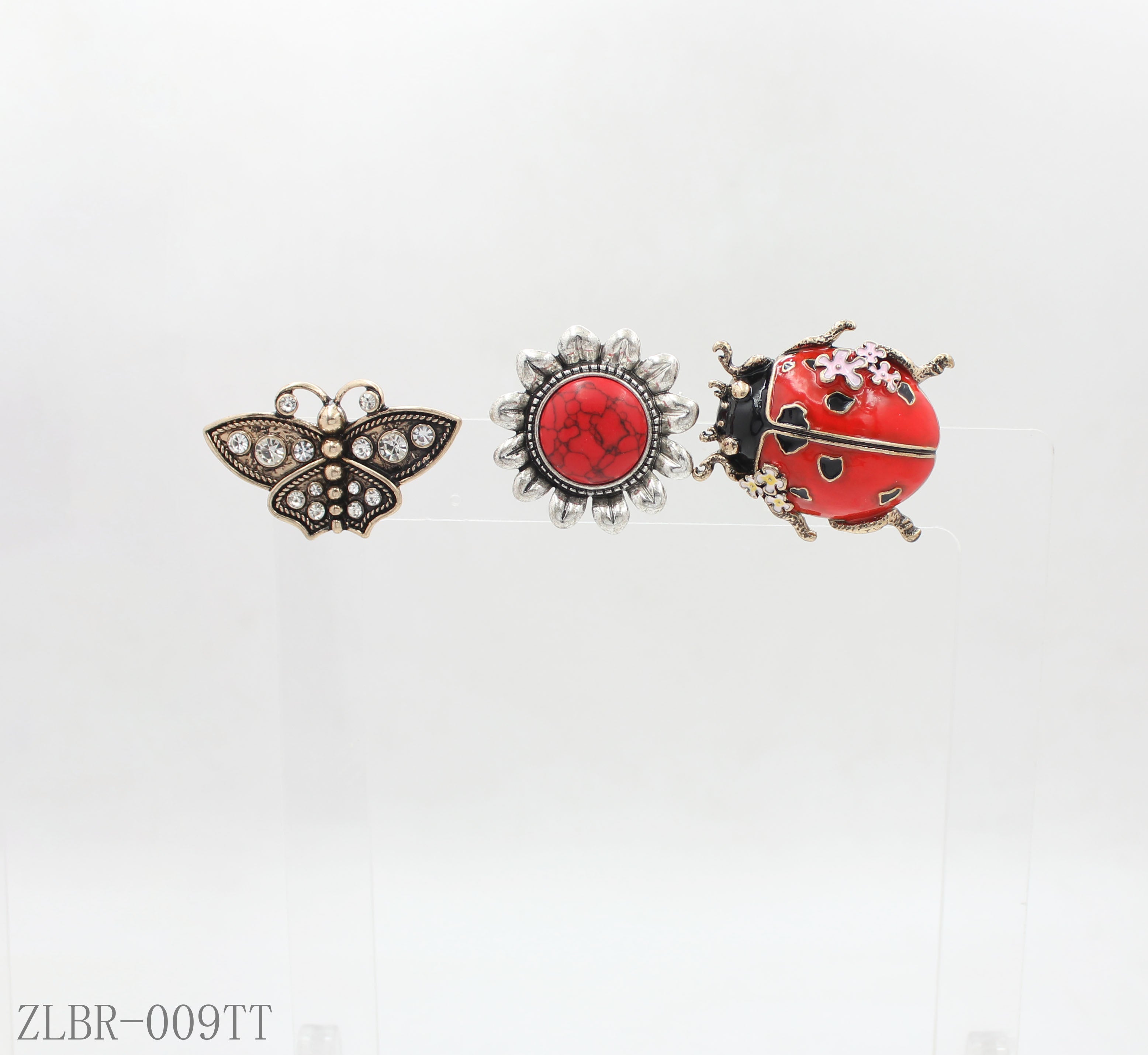 Custom Insect & Flower Brooch Set | Wholesale Jewelry Manufacturer  Set of 3 Vintage Insect & Flower Brooches Wholesale